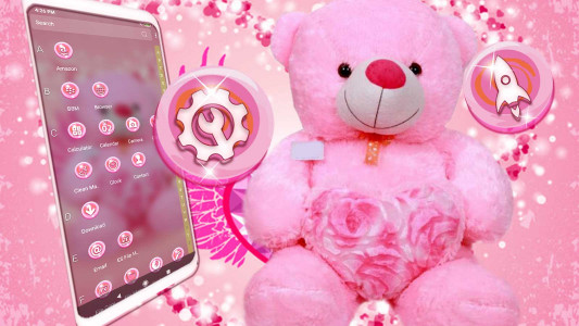 اسکرین شات برنامه Pink Teddy Bear Theme 4