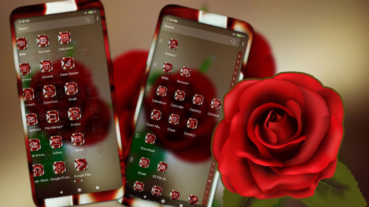 اسکرین شات برنامه Red Rose Launcher Theme 3