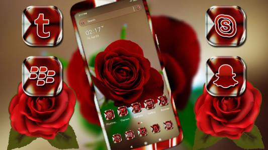 اسکرین شات برنامه Red Rose Launcher Theme 1