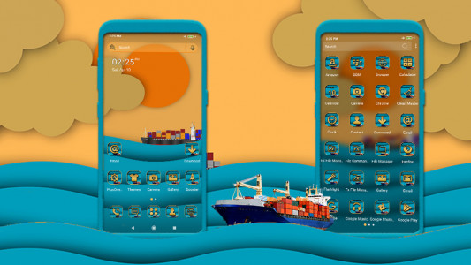 اسکرین شات 1 برنامه Sunrise Ocean Vector Theme
