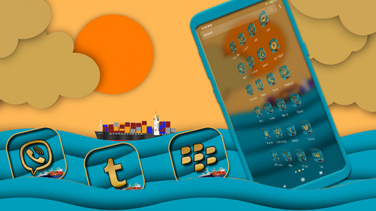اسکرین شات 2 برنامه Sunrise Ocean Vector Theme
