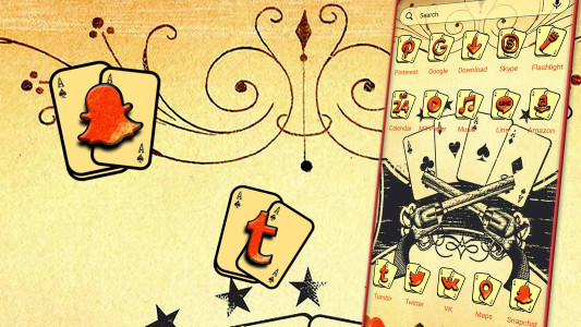 اسکرین شات 2 برنامه Vintage Cards Launcher Theme