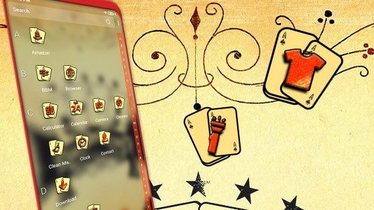 اسکرین شات 4 برنامه Vintage Cards Launcher Theme