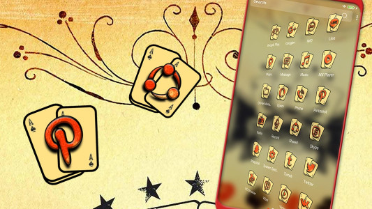 اسکرین شات 3 برنامه Vintage Cards Launcher Theme