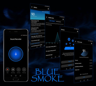اسکرین شات برنامه Blue Smoke EMUI 5/8 Theme 3