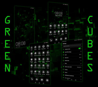 اسکرین شات برنامه Green Cubes EMUI 5/8/9 Theme 1