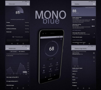 اسکرین شات برنامه Mono Blue EMUI 5/8 Theme 4