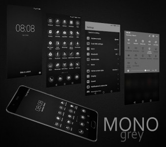 اسکرین شات برنامه Mono Grey EMUI 5/8 Theme 1