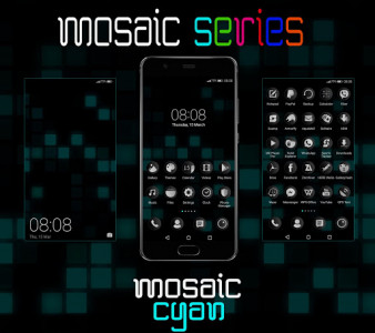 اسکرین شات برنامه [EMUI 5/8/9.0]Mosaic Cyan Theme 1