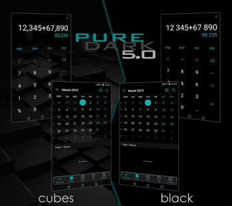 اسکرین شات برنامه Pure Dark 5.0 EMUI 5/8/9 Theme 5
