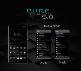 اسکرین شات برنامه [EMUI 9.1]Pure Dark 5.0 Theme 1