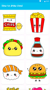 اسکرین شات برنامه How to draw cute food 6