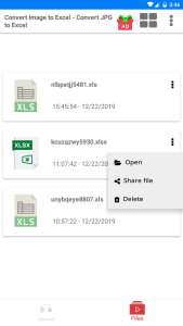 اسکرین شات 3 برنامه Convert JPG to XLSX - Image to