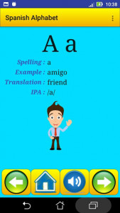 اسکرین شات برنامه Spanish alphabet for university students 2