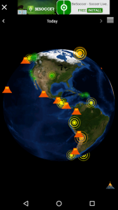 اسکرین شات برنامه Quake & Volcanoes: 3D Globe of Volcanic Eruptions 1