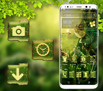 اسکرین شات برنامه Chameleon Frog Launcher Theme 1