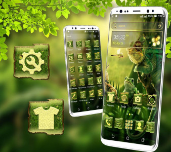 اسکرین شات برنامه Chameleon Frog Launcher Theme 2