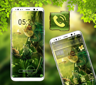 اسکرین شات برنامه Chameleon Frog Launcher Theme 4