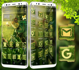 اسکرین شات برنامه Chameleon Frog Launcher Theme 3