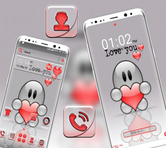 اسکرین شات برنامه Cute Love You Launcher Theme 3