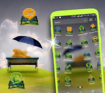 اسکرین شات برنامه Rainy Teddy Launcher Theme 2