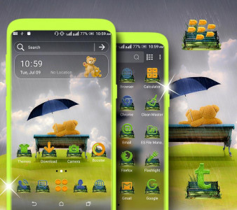 اسکرین شات برنامه Rainy Teddy Launcher Theme 1