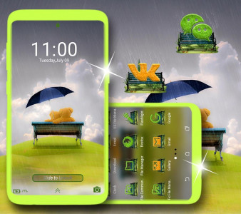 اسکرین شات برنامه Rainy Teddy Launcher Theme 4