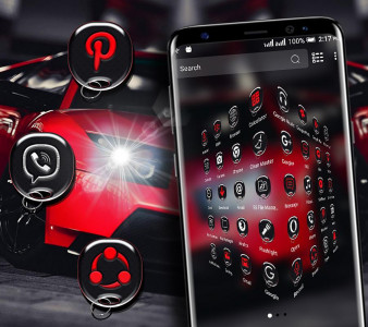 اسکرین شات برنامه Red Car Launcher Theme 2