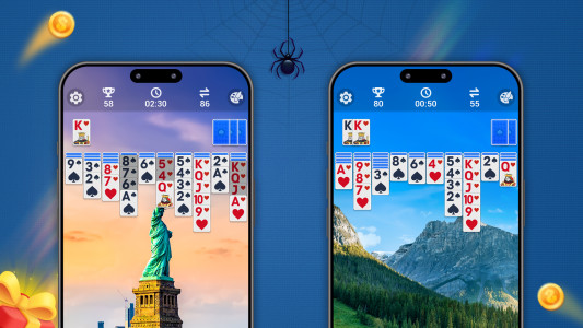 اسکرین شات 2 بازی Spider Solitaire, Large Cards