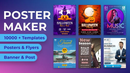 اسکرین شات 1 برنامه Poster maker, Flyer, Banner