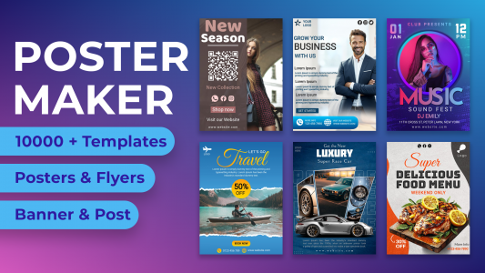 اسکرین شات 1 برنامه Poster maker, Flyer, Banner