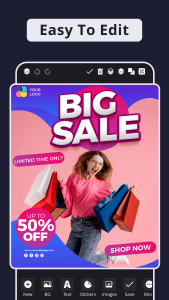 اسکرین شات 2 برنامه Poster maker, Flyer, Banner