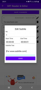 اسکرین شات 3 برنامه SRT File Reader & Editor - Sub
