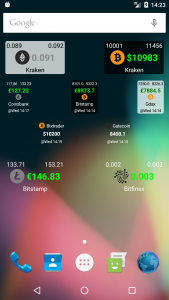اسکرین شات 1 برنامه Bitcoin Ticker Widget