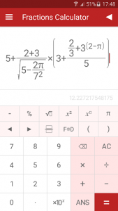 اسکرین شات برنامه Fractions Calculator 1