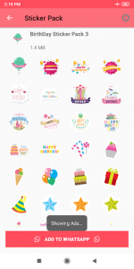 اسکرین شات برنامه Birthday Stickers for Whatsapp, Birthday Wishes 3