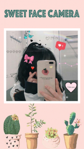 اسکرین شات برنامه Live selfie photo edit - Sweet face camera 7