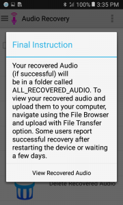 اسکرین شات 4 برنامه Audio Recovery