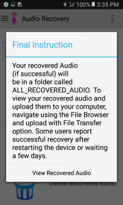 اسکرین شات برنامه Audio Recovery 4