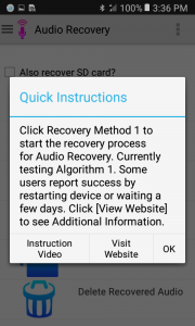 اسکرین شات برنامه Audio Recovery 7