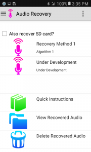 اسکرین شات برنامه Audio Recovery 1