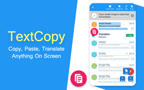 اسکرین شات برنامه Textcopy- Copy,Paste,Translate 1