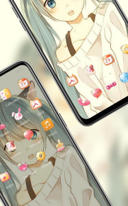 اسکرین شات برنامه Anime theme | adorable long hair girl wallpaper 3