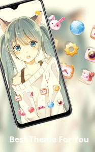 اسکرین شات برنامه Anime theme | adorable long hair girl wallpaper 2