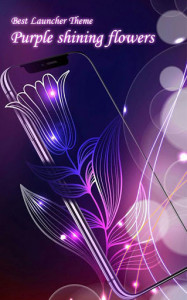 اسکرین شات برنامه Abstract Neon Shiny Purple Flower stylish Theme 2