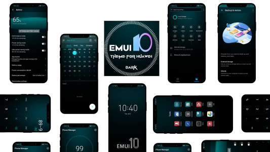 اسکرین شات برنامه Dark Emui 10 Theme for Huawei 1