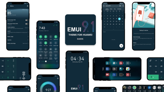 اسکرین شات 1 برنامه Dark Emui-9.1 Theme for Huawei