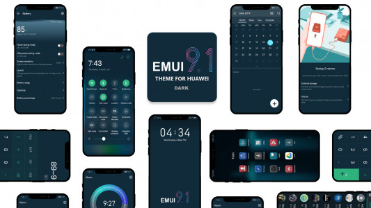 اسکرین شات برنامه Dark Emui-9.1 Theme for Huawei 1