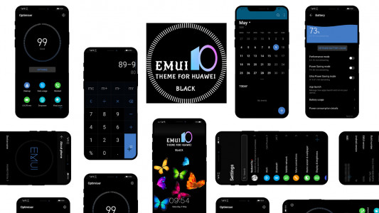 اسکرین شات برنامه Black Emui Theme for Huawei 1