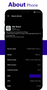 اسکرین شات برنامه OS 18 Dark Theme for Huawei 5